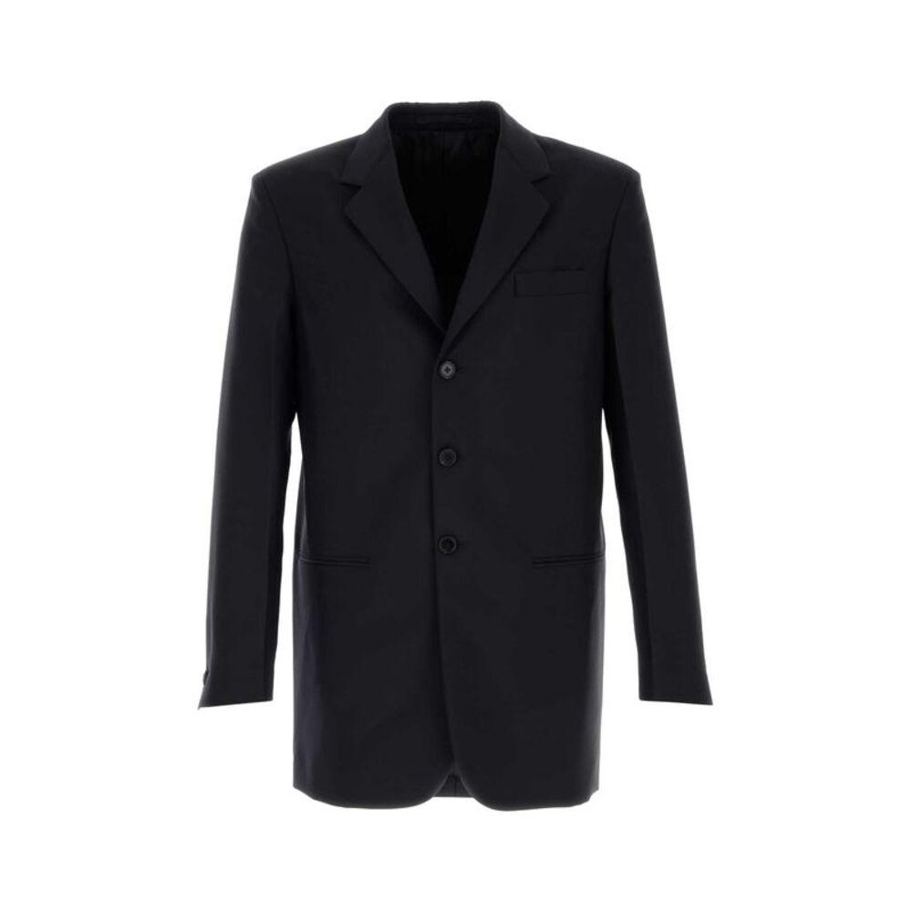 Jil Sander Men Midnight Blue Wool Blend Blazer